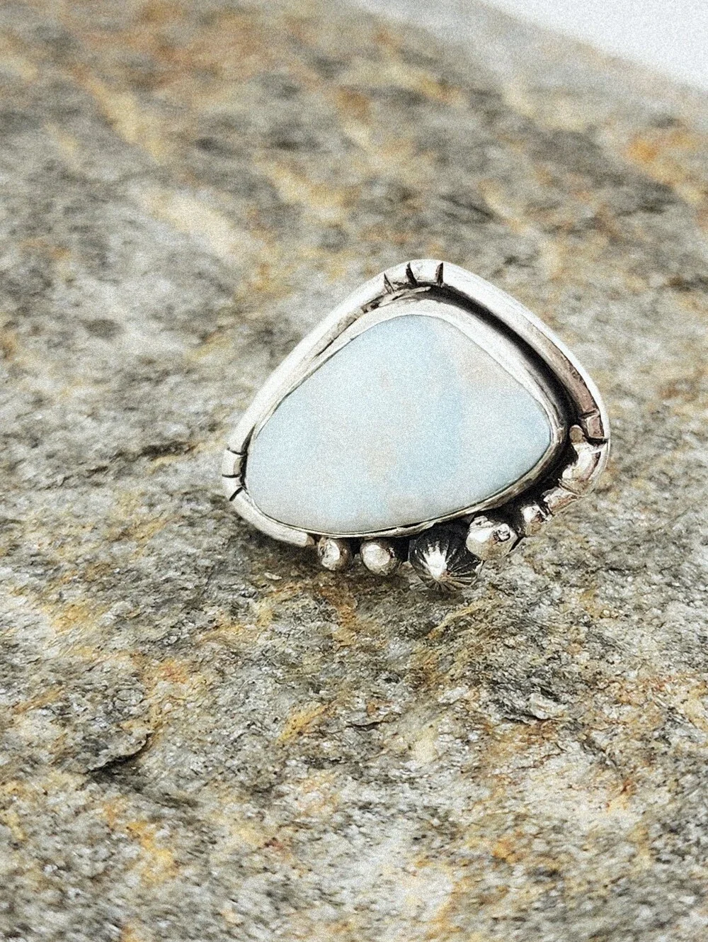 LARIMAR RING HANDMADE IN STERLING SILVER UNISEX SIZE 9